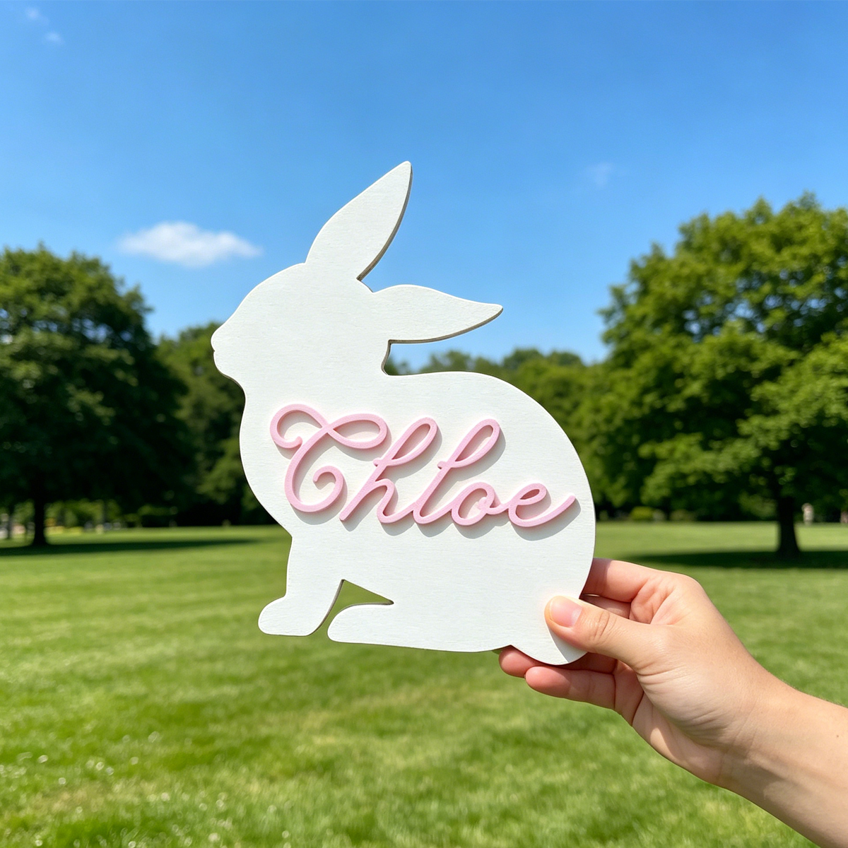 Baby Nursery Room - 1Pc Custom Cute Bunny Name Wooden
