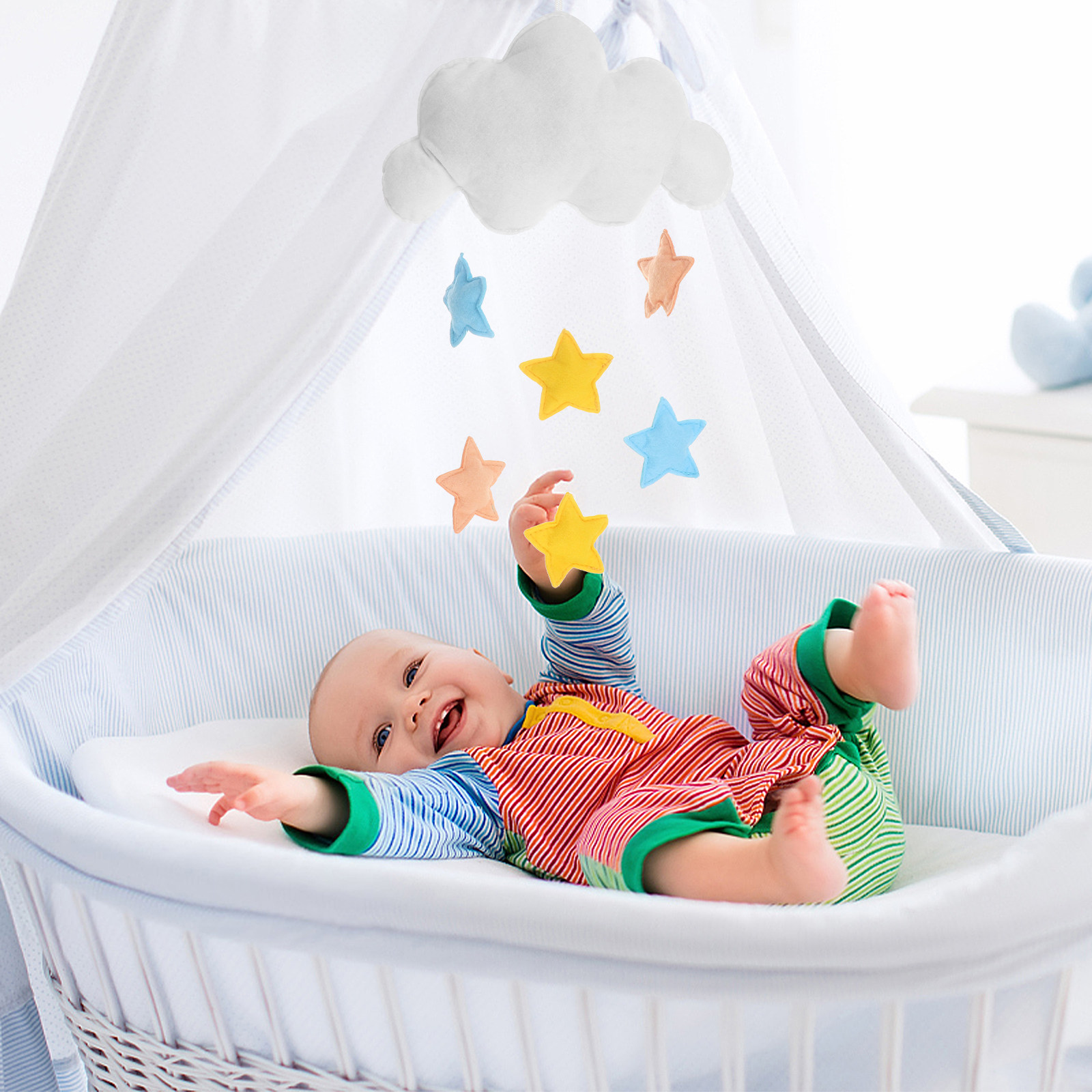 Baby Nursery Light Fixture - Lovely Cloud and Star Heart Hanging
