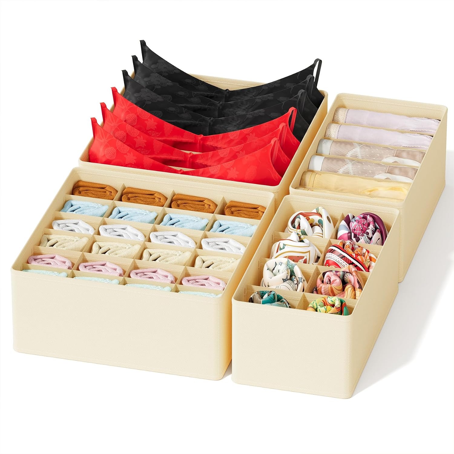 Baby Nursery Drawers - Drawer Organizer 4 Pack with Dividers