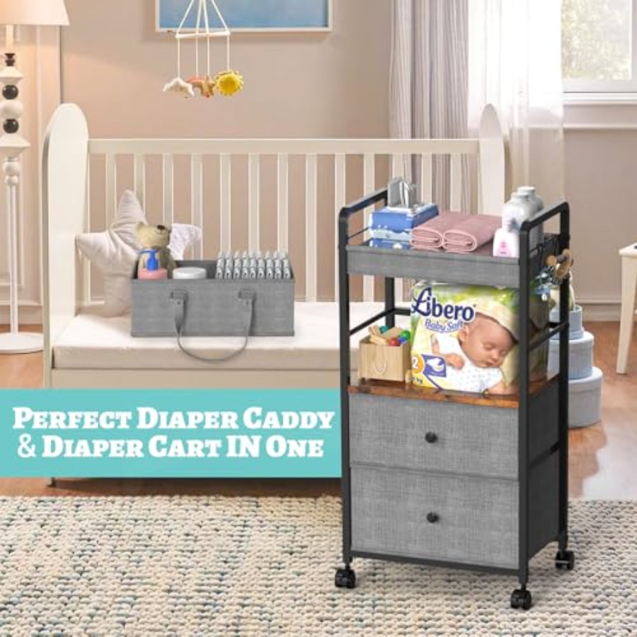 2IN1 Baby Diaper Caddy Organiz - огляд і ціна Baby Nursery Drawers