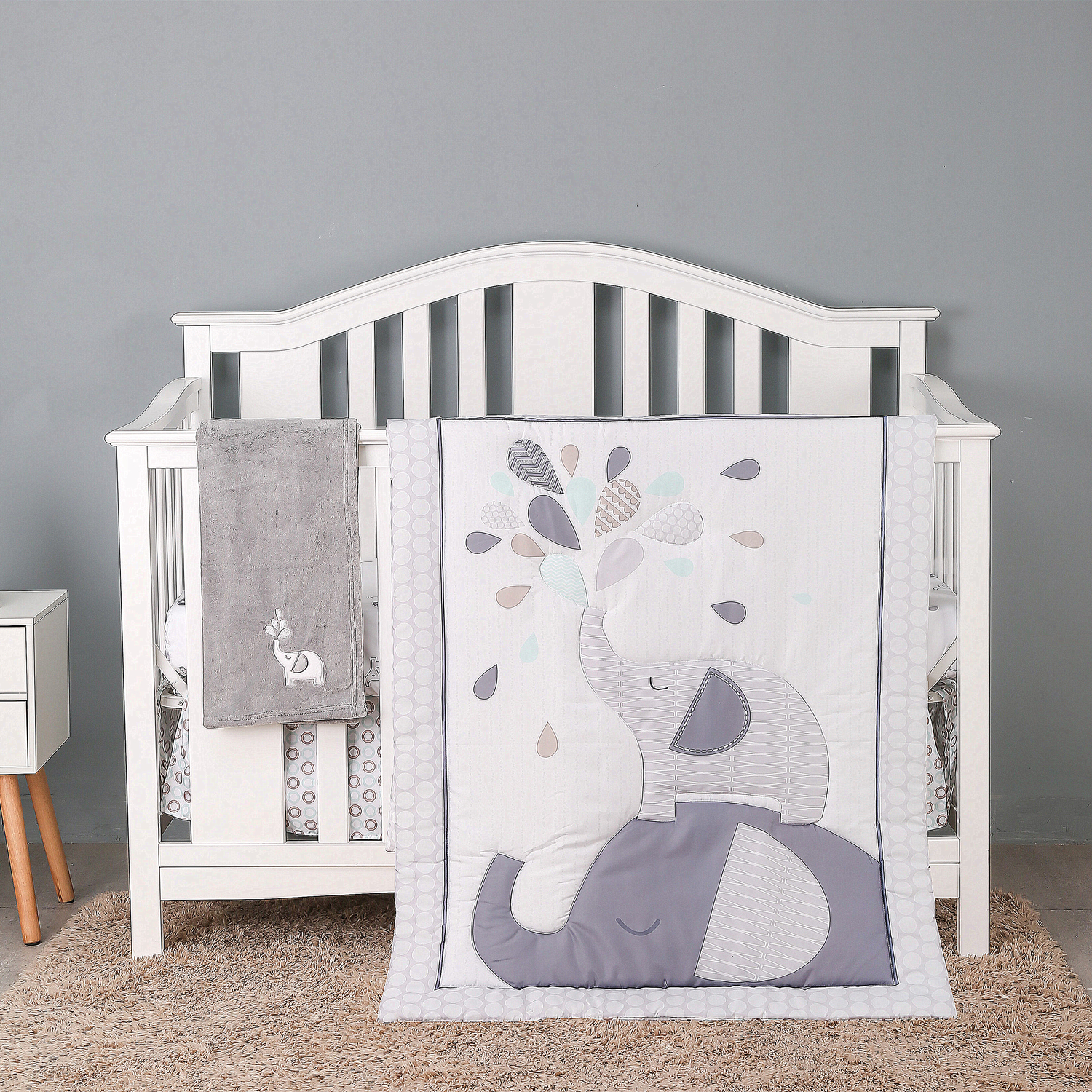 4Pcs Crib Bedding Set for Boys - огляд і ціна Baby Nursery Bedding Sets