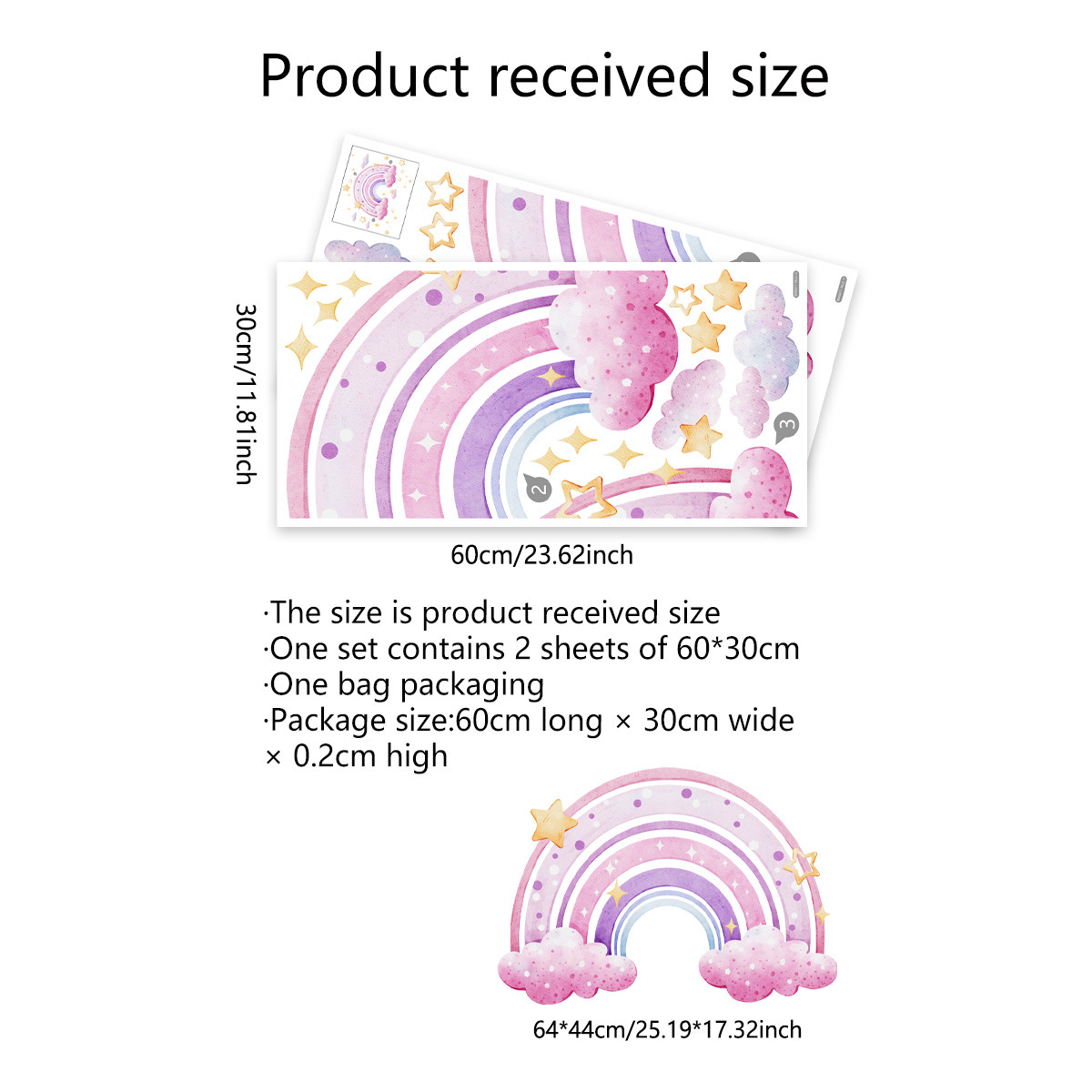 Colorful Rainbow Stars Cloud W - огляд і ціна Baby Nursery Wall Art