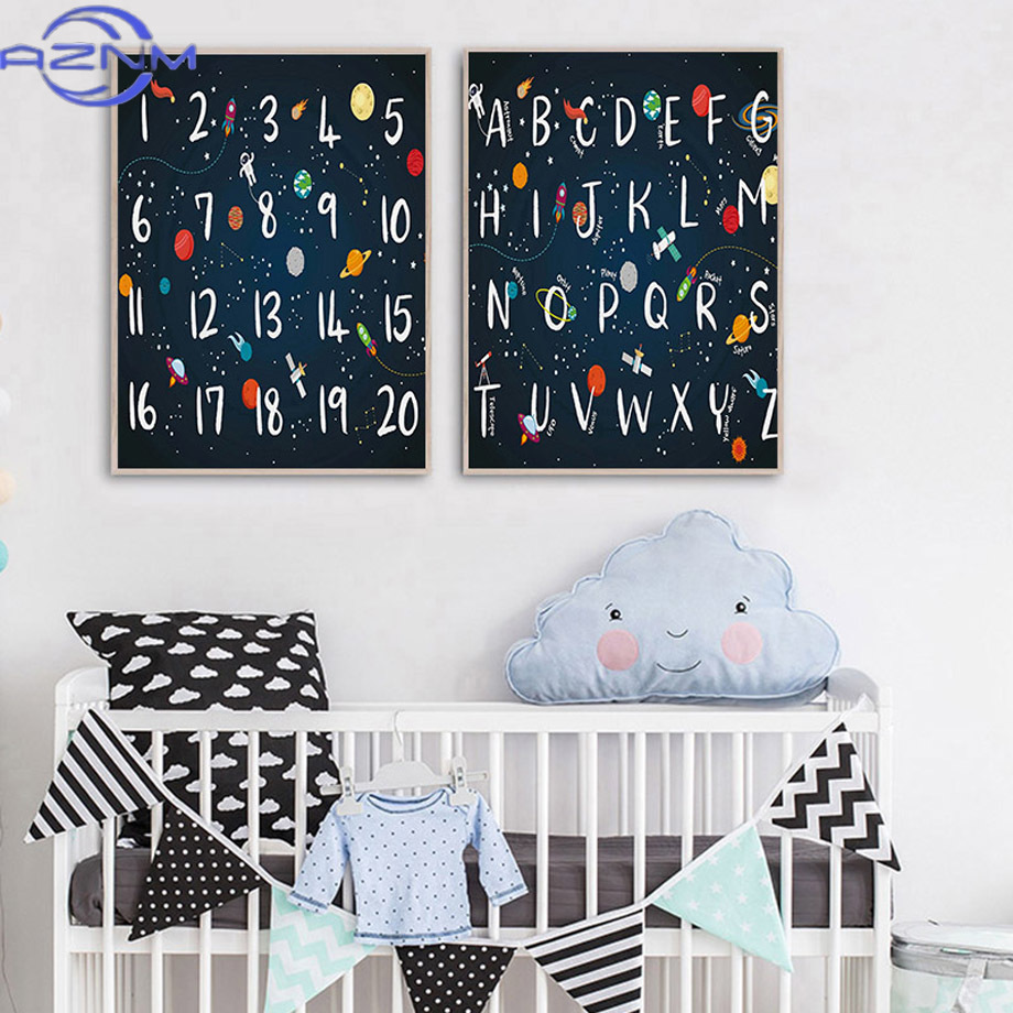 Planet Rocket Number Alphabet  - огляд і ціна Baby Nursery Pictures