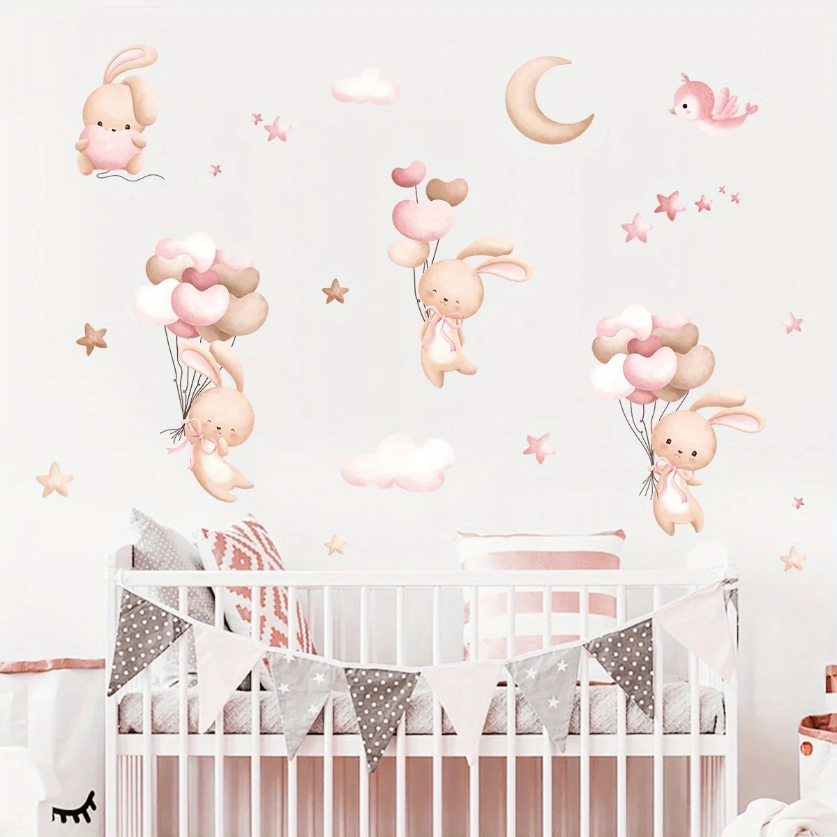 Cute Rabbit Balloon Wall Stick - огляд і ціна Baby Nursery Set Furniture