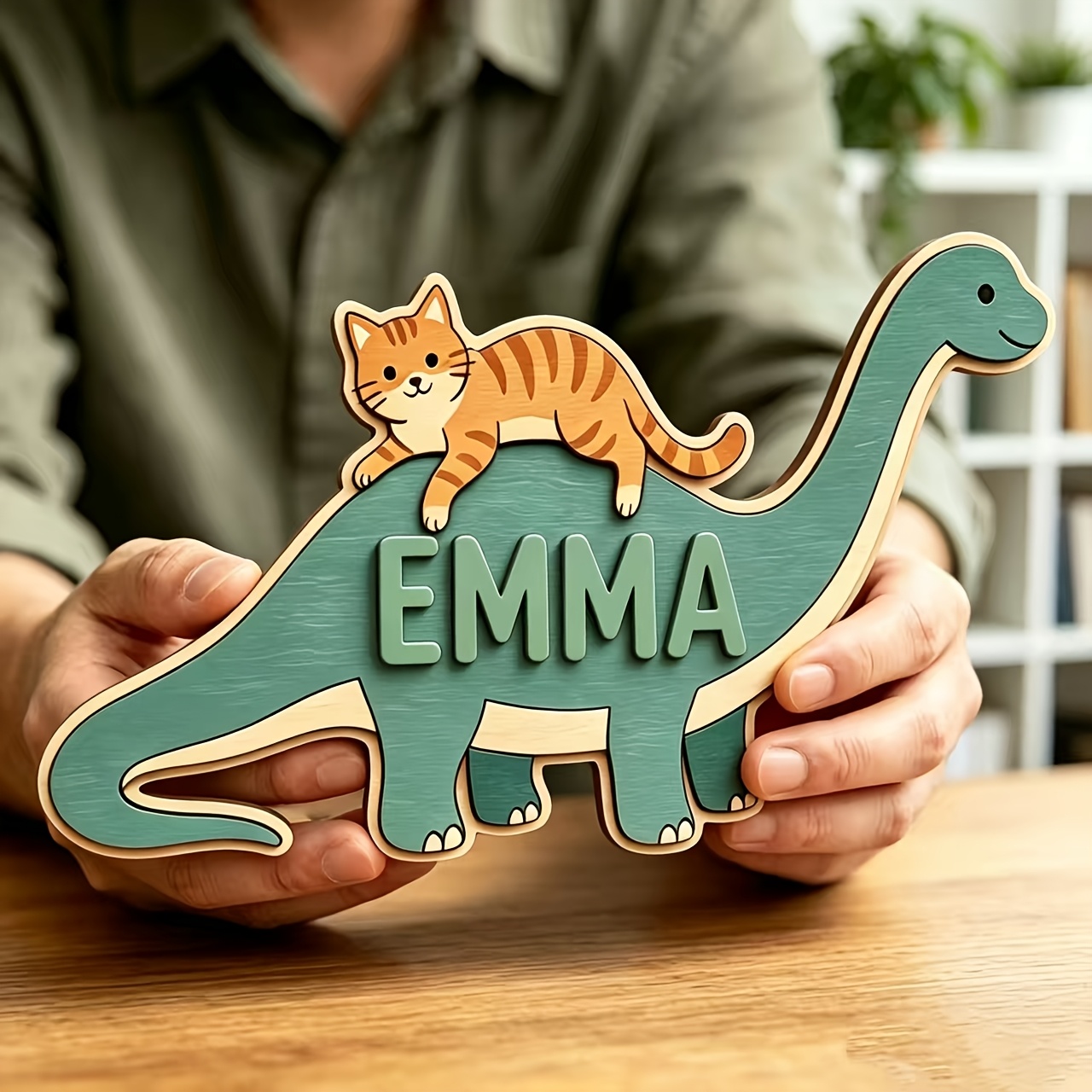 Personalized Cat Riding Dinosa - огляд і ціна Baby Nursery Room