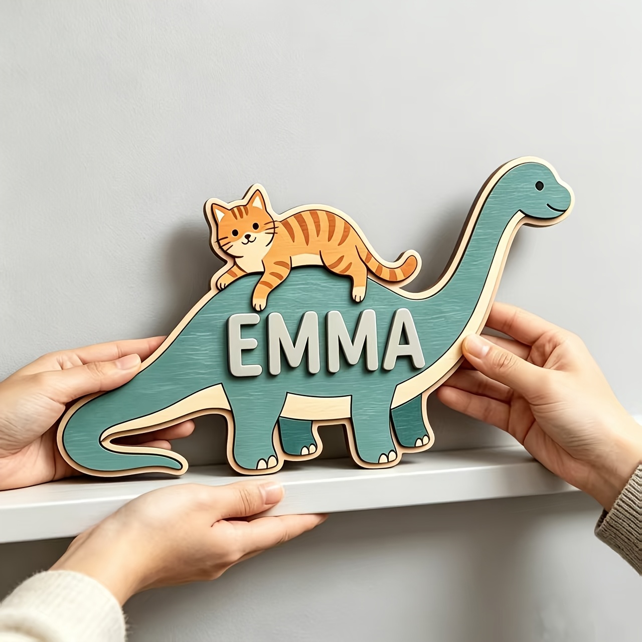 Personalized Cat Riding Dinosa - огляд і ціна Baby Nursery Room
