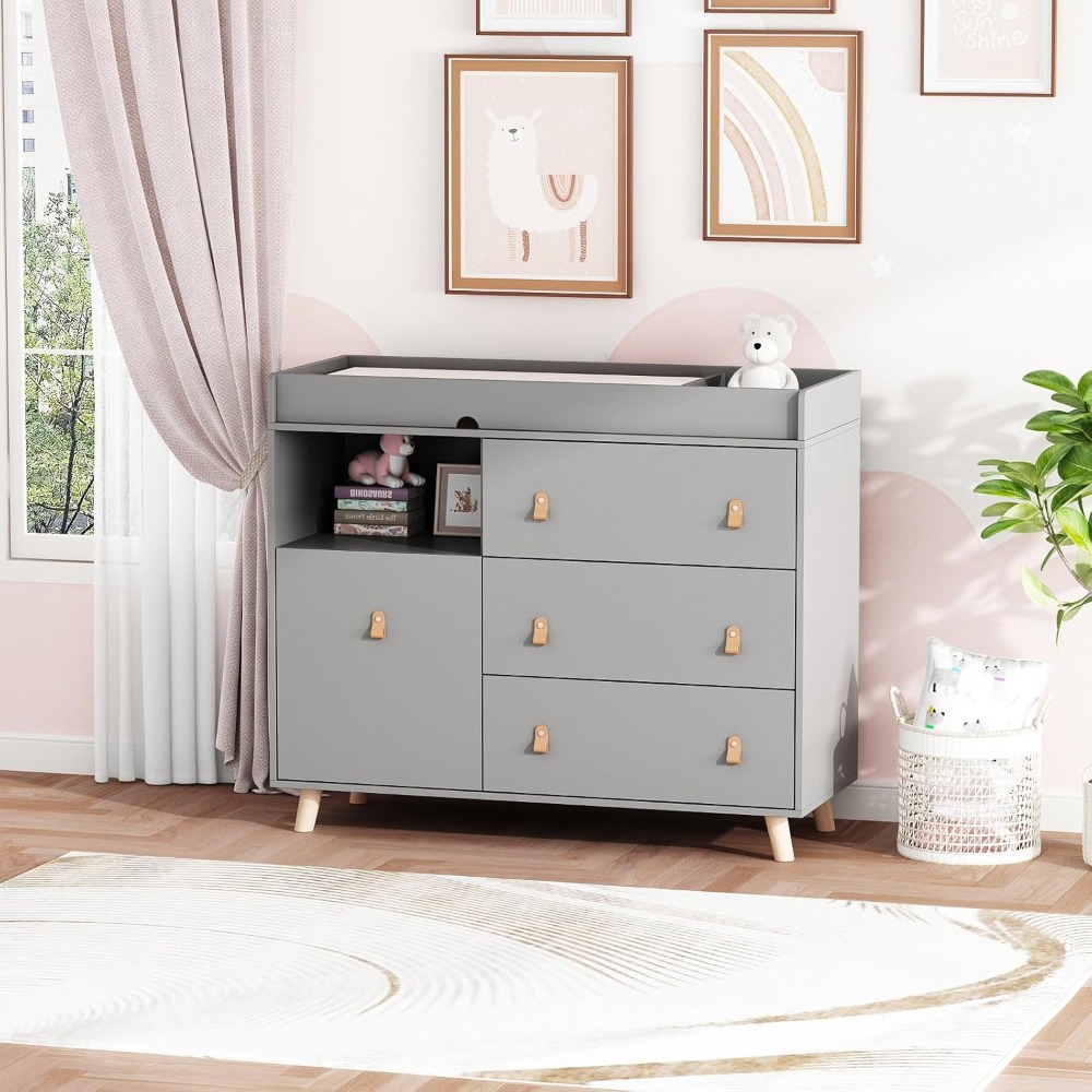 Baby Dresser Changing Table, T - огляд і ціна Baby Nursery Drawers
