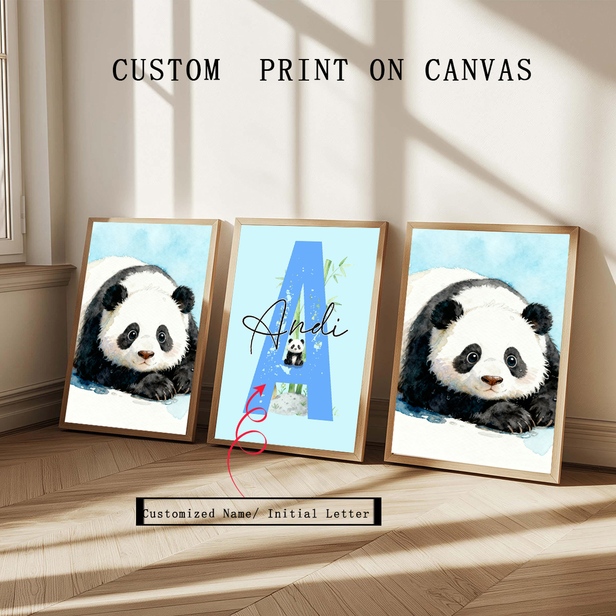 3pcs Personalized Panda Nurser - огляд і ціна Baby Nursery Pictures