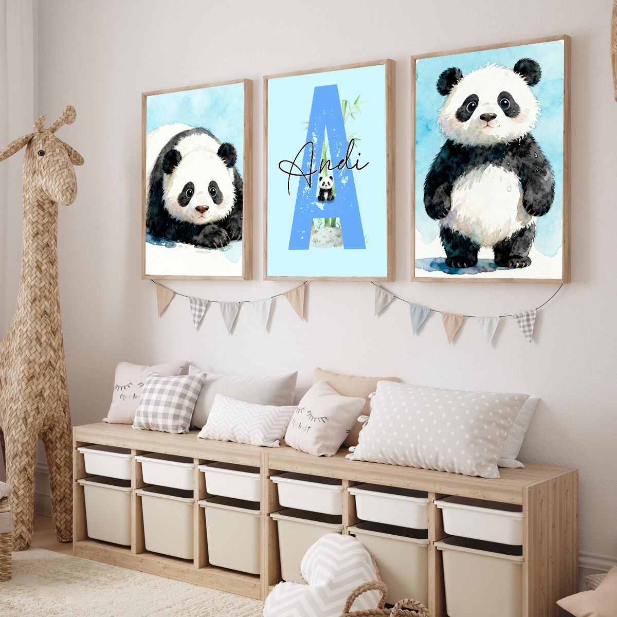 3pcs Personalized Panda Nurser - огляд і ціна Baby Nursery Pictures