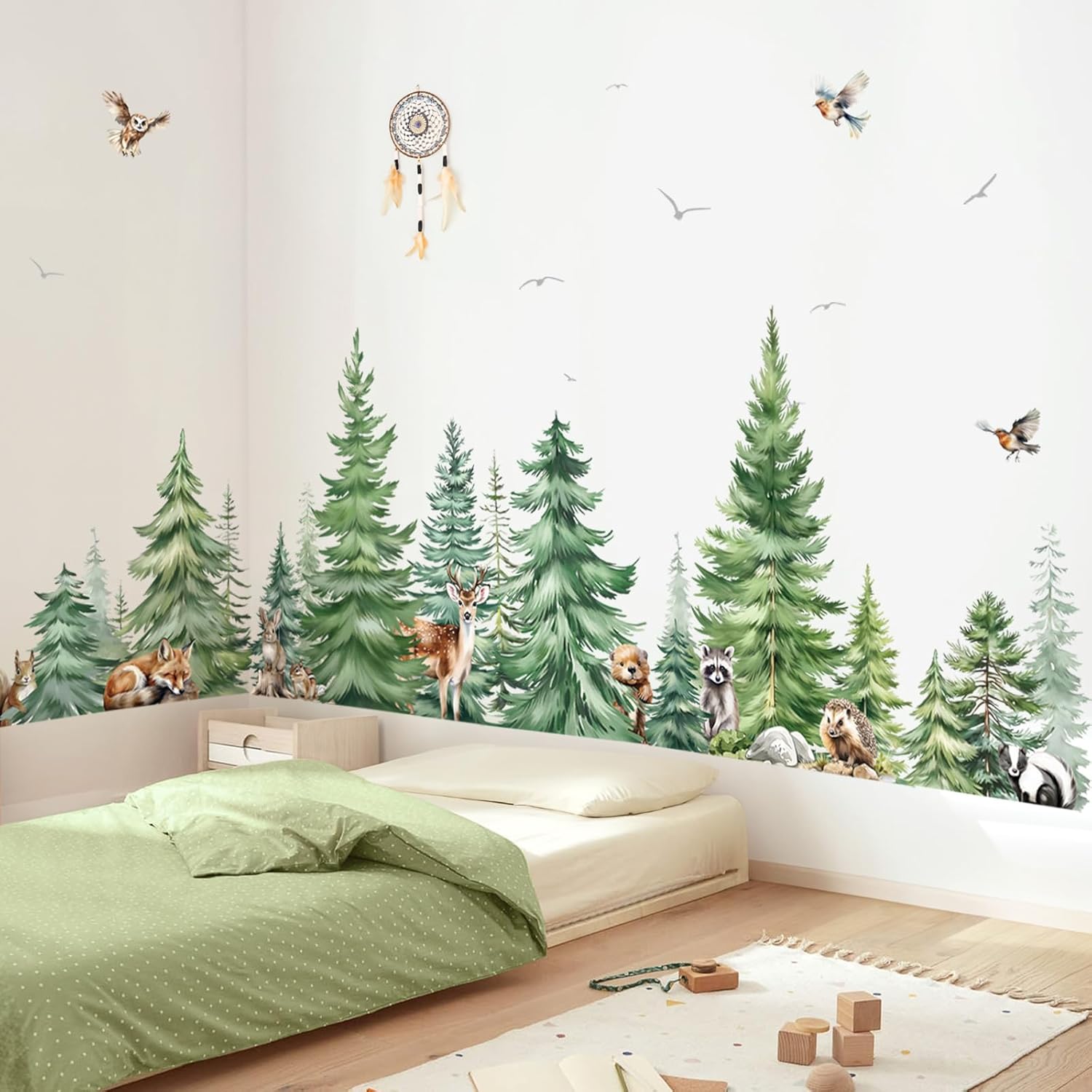 Large Watercolor Pine Tree Ani - огляд і ціна Baby Nursery Set Furniture