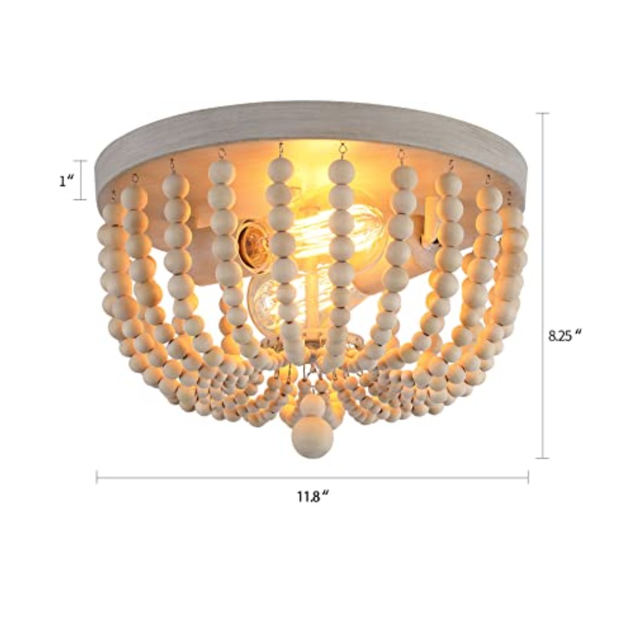 Boho Chandelier Wood Beaded Fl - огляд і ціна Baby Nursery Light Fixture