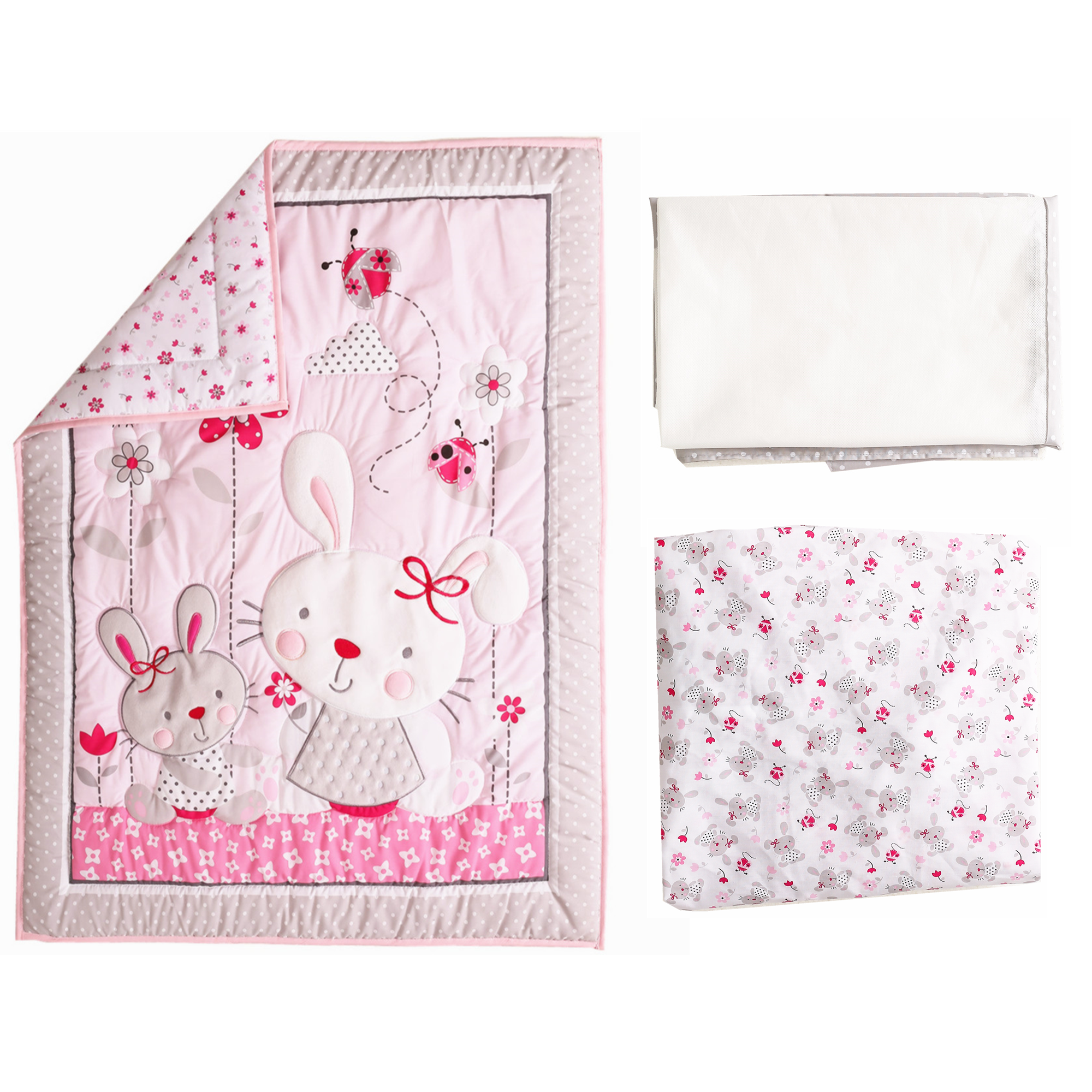 3Pcs NewBorn Baby Crib Bedding - огляд і ціна Baby Nursery Bedding Sets