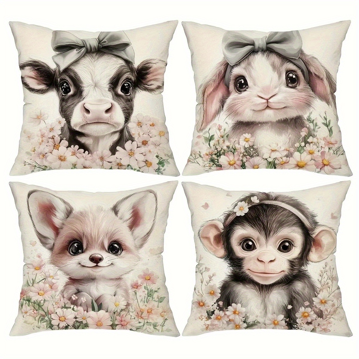 Cute Baby Farm Animal Throw Pi - огляд і ціна Baby Nursery Animal Prints
