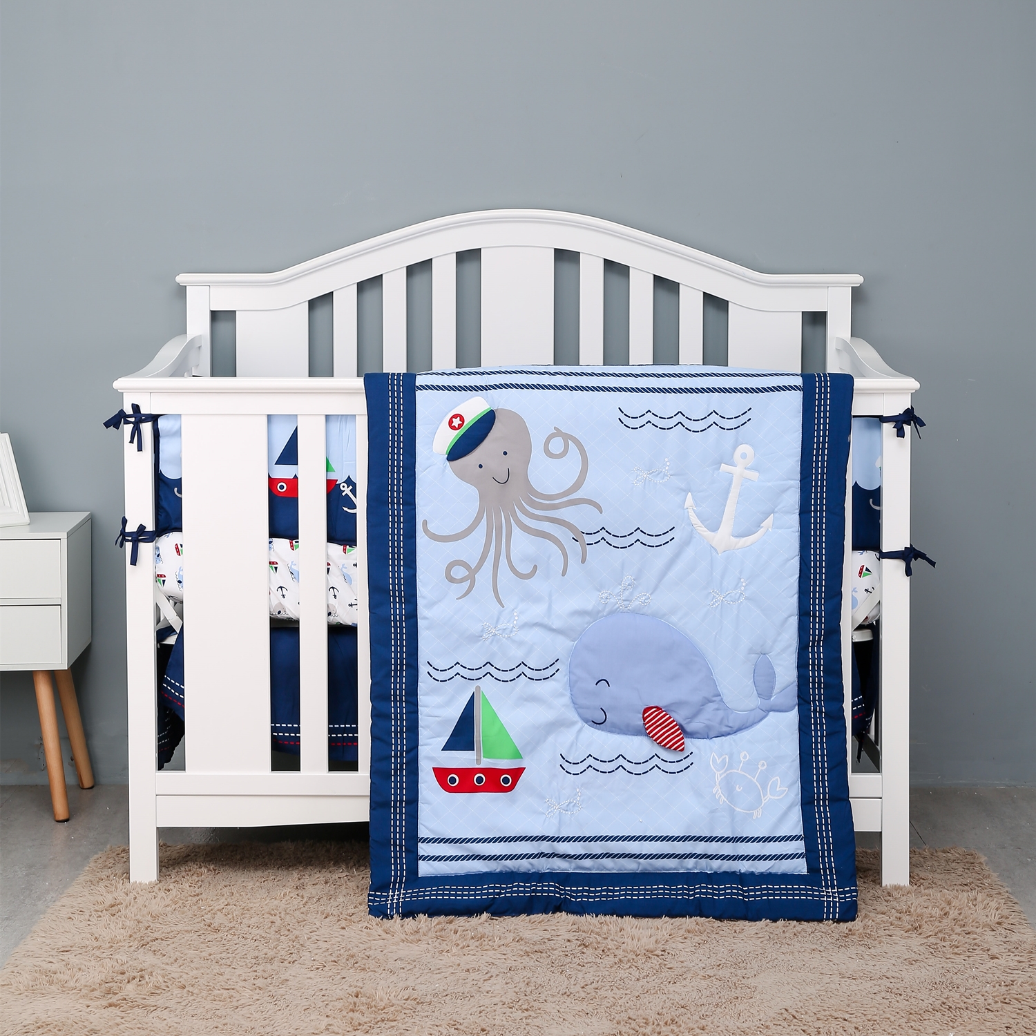 7Pcs Ocean Theme Baby Nursery  - огляд і ціна Baby Nursery Bedding Sets