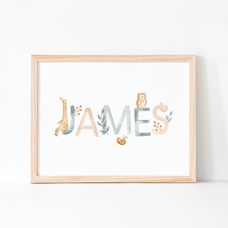 Nursery Canvas Painting Name C - огляд і ціна Baby Nursery Animal Prints