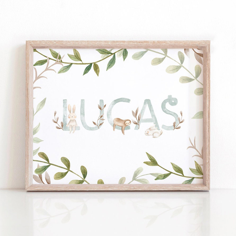 Nursery Canvas Painting Name C - огляд і ціна Baby Nursery Animal Prints