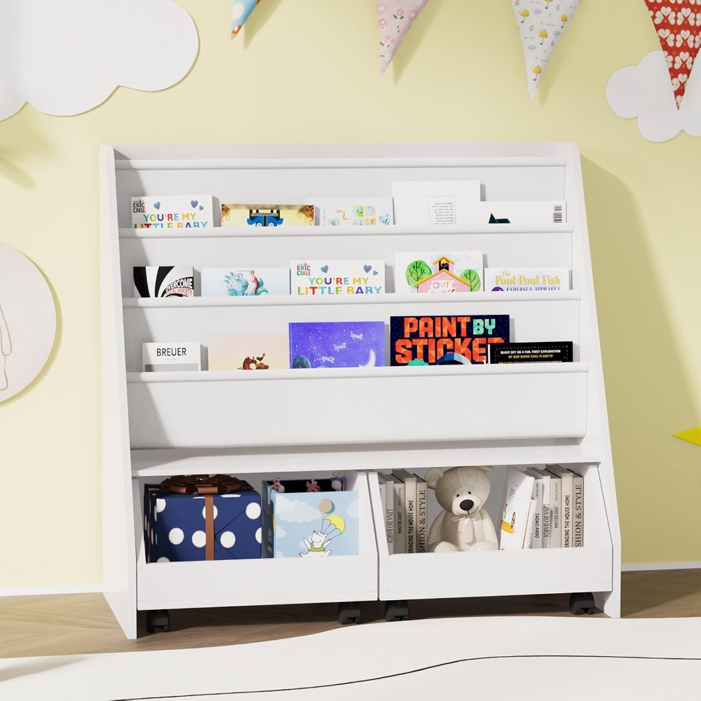 Kids Bookshelf with Two Movabl - огляд і ціна Baby Nursery Drawers