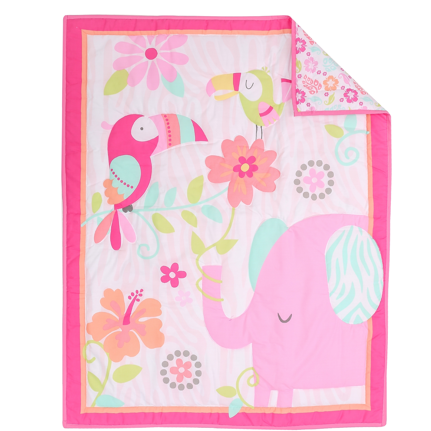 Pink Elephant Cot Baby Bedding - огляд і ціна Baby Nursery Bedding Sets