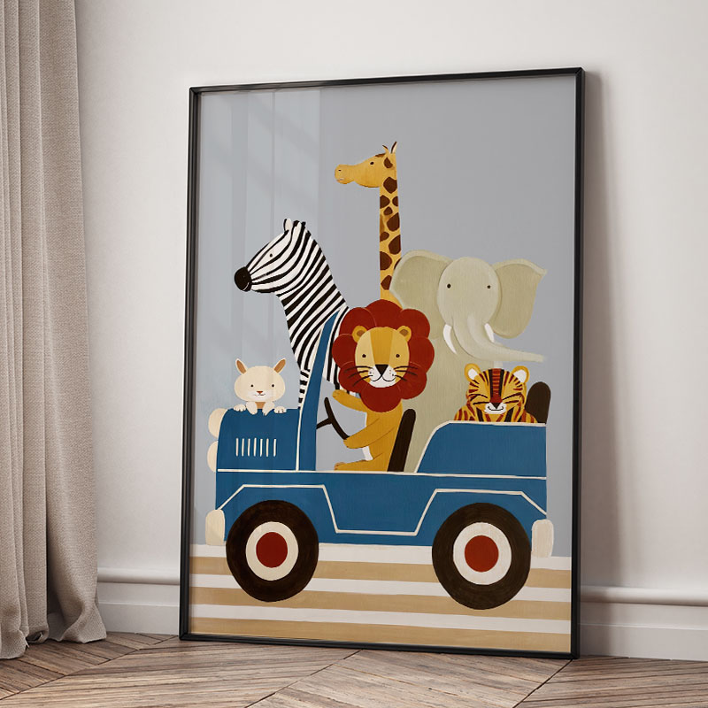 Funny Cartoon Animal Car Ballo - огляд і ціна Baby Nursery Animal Prints