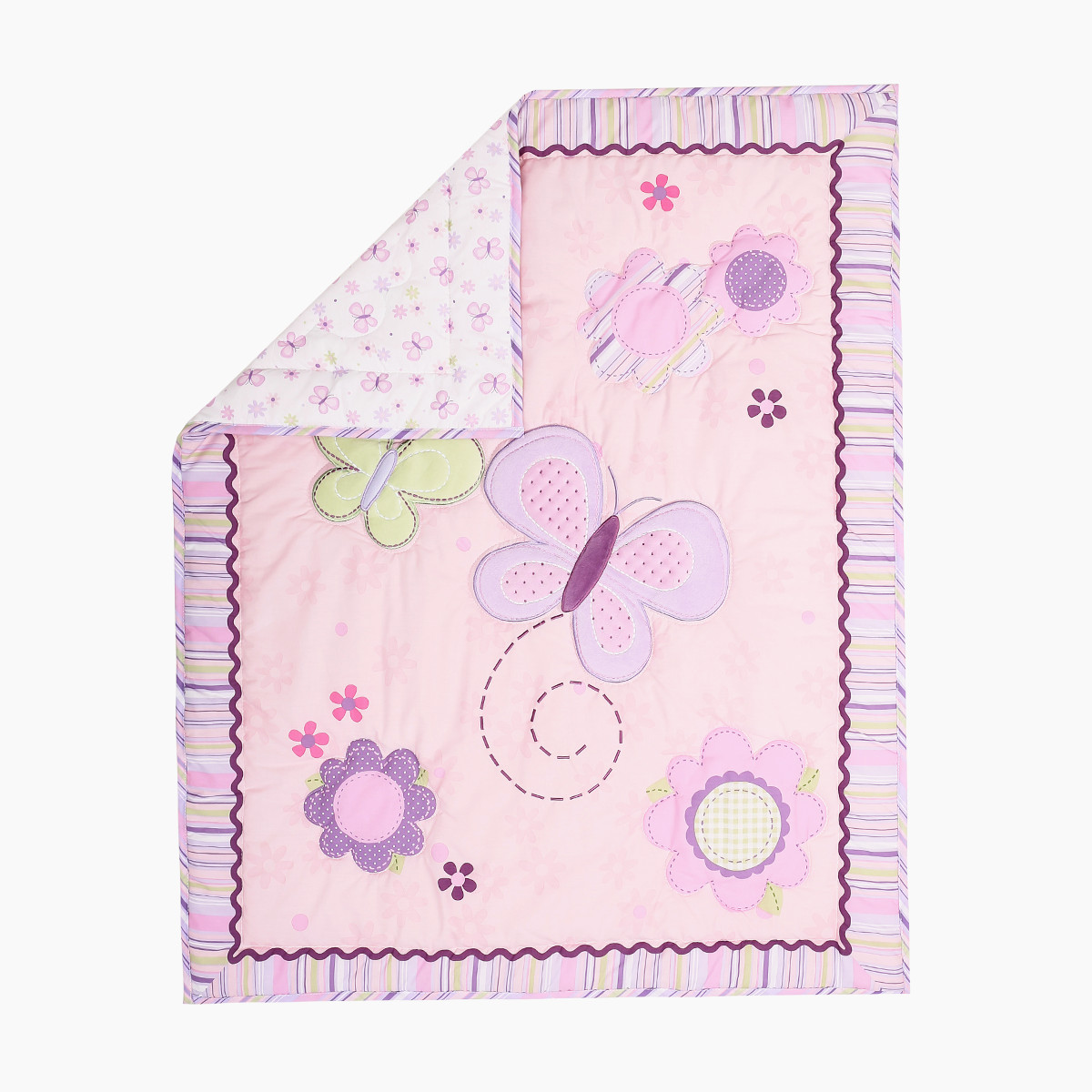 3Pcs Purple Butterfly Baby Gir - огляд і ціна Baby Nursery Bedding Sets