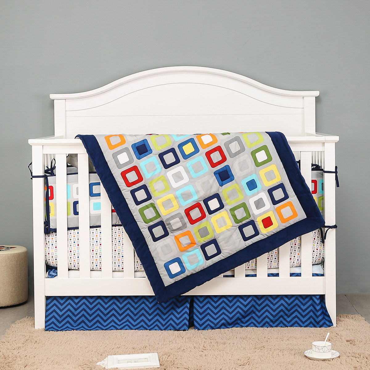 7Pcs Crib Bedding Set baby bed - огляд і ціна Baby Nursery Bedding Sets