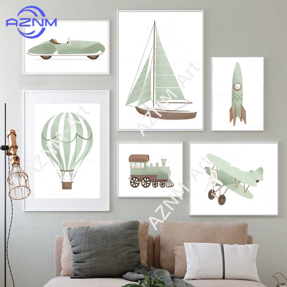 1PC Airplane Hot Air Balloon N - огляд і ціна Baby Nursery Wall Art