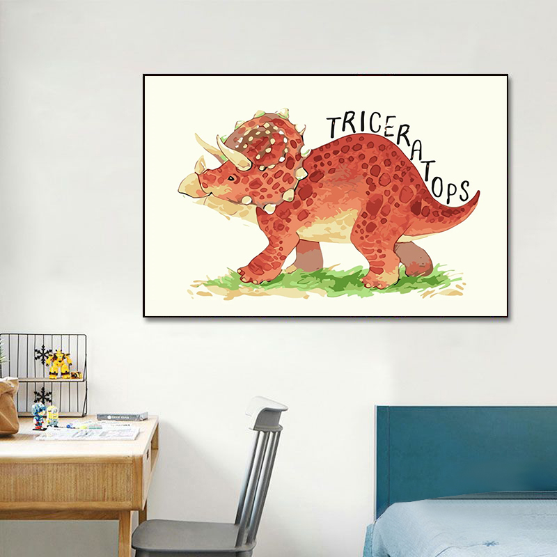 Watercolor Dinosaur Poster Nur - огляд і ціна Baby Nursery Animal Prints
