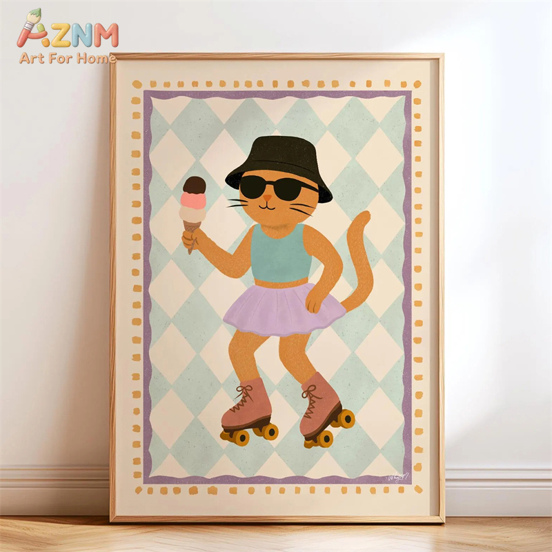 AZNM Retro Groovy Cute Animal  - огляд і ціна Baby Nursery Pictures