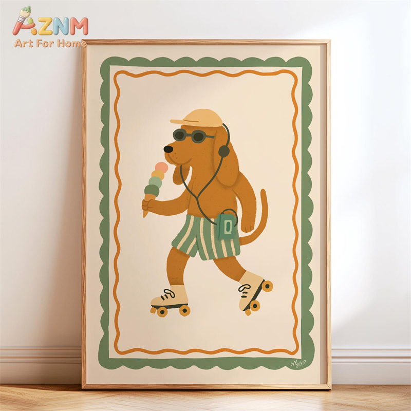 AZNM Retro Groovy Cute Animal  - огляд і ціна Baby Nursery Pictures