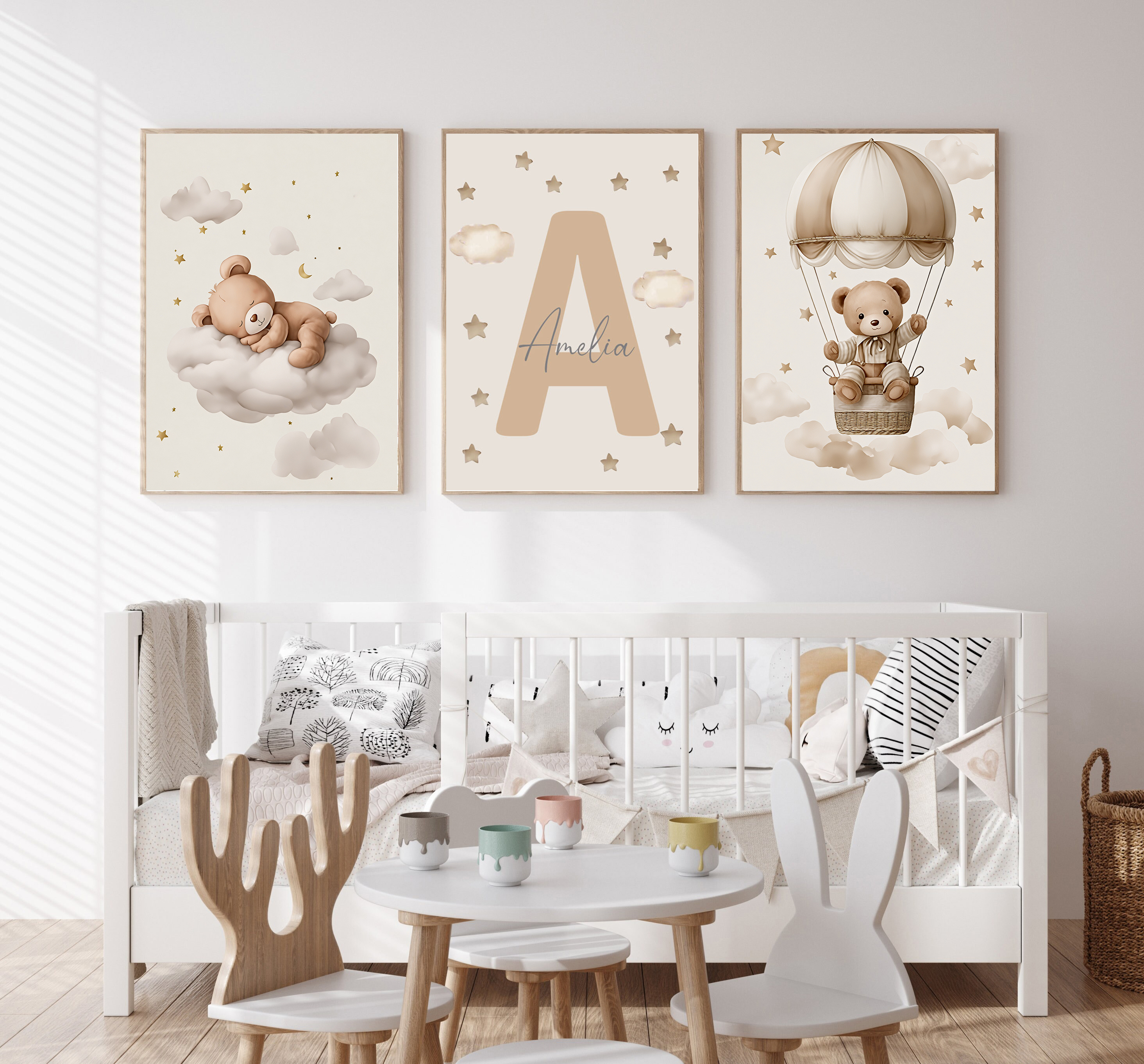3pcs/set Bohemian Teddy Bear A - огляд і ціна Baby Nursery Pictures
