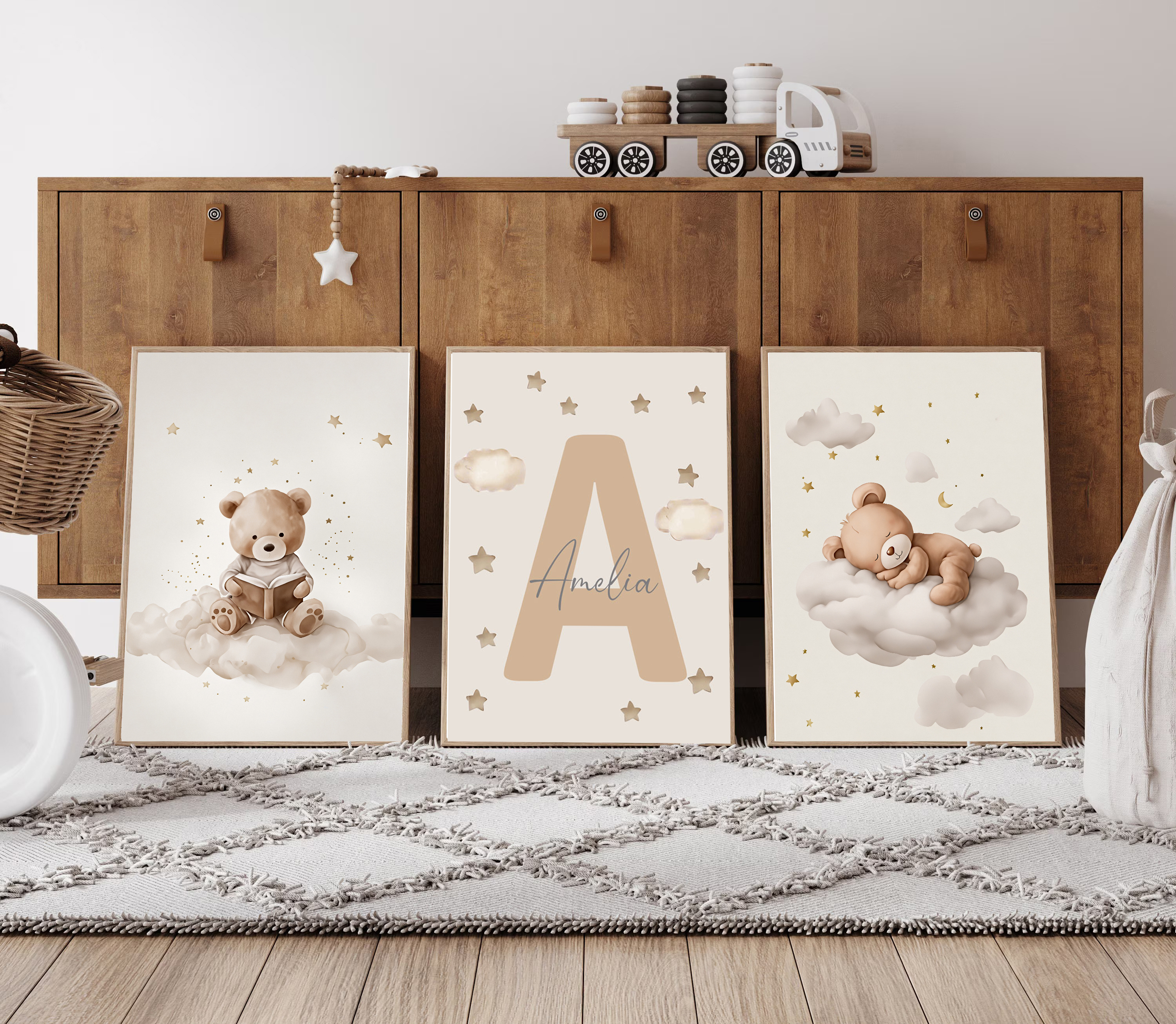 3pcs/set Bohemian Teddy Bear A - огляд і ціна Baby Nursery Pictures