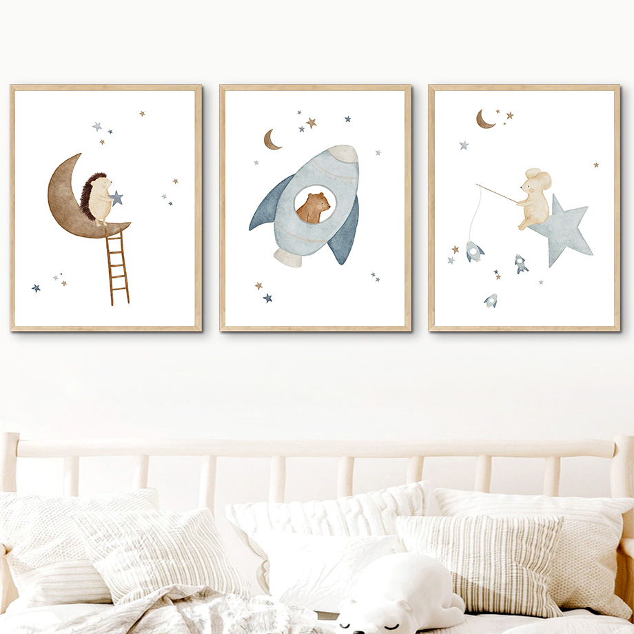Cartoon Animals Nursery Wall A - огляд і ціна Baby Nursery Animal Prints